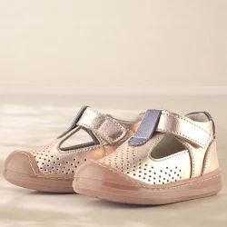 Rakerplus Shaun Hakiki Deri Bakır Cırtlı Anatomik Kız Bebek Sandalet