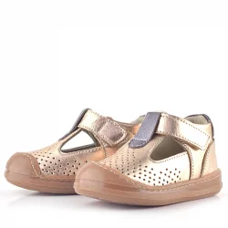 Rakerplus Shaun Hakiki Deri Bakır Cırtlı Anatomik Kız Bebek Sandalet