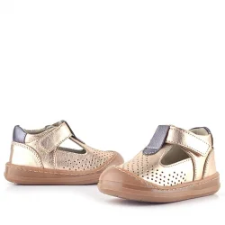 Rakerplus Shaun Hakiki Deri Bakır Cırtlı Anatomik Kız Bebek Sandalet