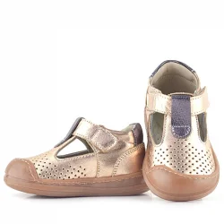 Rakerplus Shaun Hakiki Deri Bakır Cırtlı Anatomik Kız Bebek Sandalet