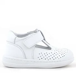 Rakerplus Shaun Hakiki Deri Beyaz Cilt Cırtlı Anatomik Bebek Sandalet