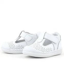 Rakerplus Shaun Hakiki Deri Beyaz Cilt Cırtlı Anatomik Bebek Sandalet