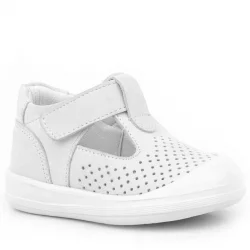 Rakerplus Shaun Hakiki Deri Beyaz Cırtlı Anatomik Bebek Sandalet