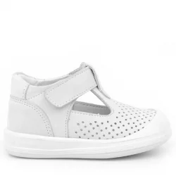 Rakerplus Shaun Hakiki Deri Beyaz Cırtlı Anatomik Bebek Sandalet