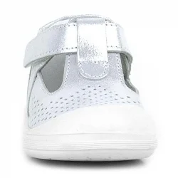 Rakerplus Shaun Hakiki Deri Beyaz Simli Cırtlı Anatomik Bebek Sandalet Ayakkabı