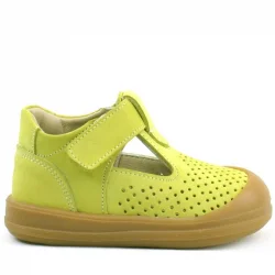 Rakerplus Shaun Hakiki Deri Fıstık Yeşili Cırtlı Anatomik Bebek Sandalet