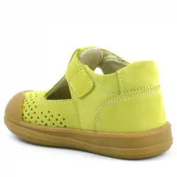 Rakerplus Shaun Hakiki Deri Fıstık Yeşili Cırtlı Anatomik Bebek Sandalet