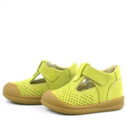 Rakerplus Shaun Hakiki Deri Fıstık Yeşili Cırtlı Anatomik Bebek Sandalet