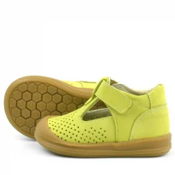 Rakerplus Shaun Hakiki Deri Fıstık Yeşili Cırtlı Anatomik Bebek Sandalet