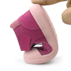 Rakerplus Shaun Hakiki Deri Fuşya Pembe Cırtlı Anatomik Bebek Sandalet