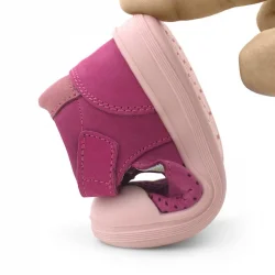 Rakerplus Shaun Hakiki Deri Fuşya Pembe Cırtlı Anatomik Bebek Sandalet