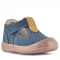 Rakerplus Shaun Hakiki Deri Gri Taba Cırtlı Anatomik Bebek Sandalet