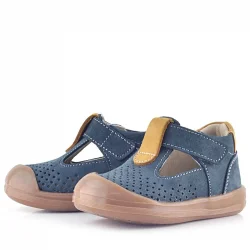 Rakerplus Shaun Hakiki Deri Gri Taba Cırtlı Anatomik Bebek Sandalet