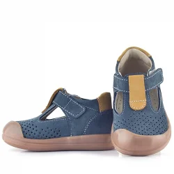 Rakerplus Shaun Hakiki Deri Gri Taba Cırtlı Anatomik Bebek Sandalet