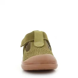 Rakerplus Shaun Hakiki Deri Haki Yeşil Cırtlı Anatomik Bebek Sandalet