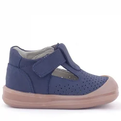 Rakerplus Shaun Hakiki Deri Koyu Lacivert Cırtlı Anatomik Bebek Sandalet