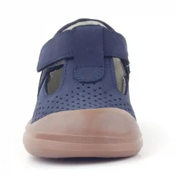 Rakerplus Shaun Hakiki Deri Koyu Lacivert Cırtlı Anatomik Bebek Sandalet