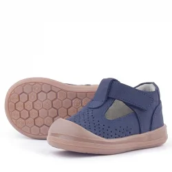 Rakerplus Shaun Hakiki Deri Koyu Lacivert Cırtlı Anatomik Bebek Sandalet