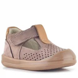 Rakerplus Shaun Hakiki Deri Kum Taba Cırtlı Anatomik Bebek Sandalet