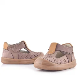 Rakerplus Shaun Hakiki Deri Kum Taba Cırtlı Anatomik Bebek Sandalet