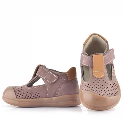 Rakerplus Shaun Hakiki Deri Kum Taba Cırtlı Anatomik Bebek Sandalet