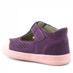 Rakerplus Shaun Hakiki Deri Mor Cırtlı Anatomik Bebek Sandalet