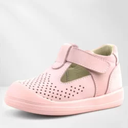 Rakerplus Shaun Hakiki Deri Pembe Cırtlı Anatomik Bebek Sandalet
