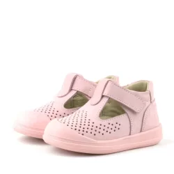 Rakerplus Shaun Hakiki Deri Pembe Cırtlı Anatomik Bebek Sandalet