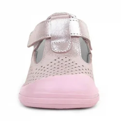 Rakerplus Shaun Hakiki Deri Pembe Simli Cırtlı Anatomik Bebek Sandalet Ayakkabı