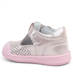 Rakerplus Shaun Hakiki Deri Pembe Simli Cırtlı Anatomik Bebek Sandalet Ayakkabı