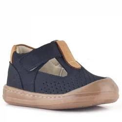 Rakerplus Shaun Hakiki Deri Siyah Taba Cırtlı Anatomik Bebek Sandalet