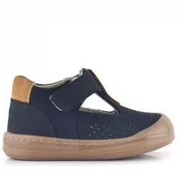 Rakerplus Shaun Hakiki Deri Siyah Taba Cırtlı Anatomik Bebek Sandalet