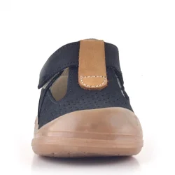 Rakerplus Shaun Hakiki Deri Siyah Taba Cırtlı Anatomik Bebek Sandalet