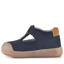 Rakerplus Shaun Hakiki Deri Siyah Taba Cırtlı Anatomik Bebek Sandalet