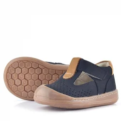 Rakerplus Shaun Hakiki Deri Siyah Taba Cırtlı Anatomik Bebek Sandalet