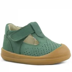 Rakerplus Shaun Hakiki Deri Yeşil Cırtlı Anatomik Bebek Sandalet