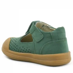 Rakerplus Shaun Hakiki Deri Yeşil Cırtlı Anatomik Bebek Sandalet