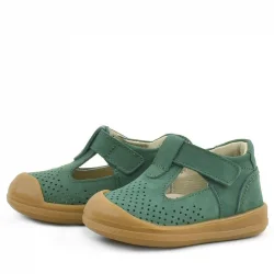 Rakerplus Shaun Hakiki Deri Yeşil Cırtlı Anatomik Bebek Sandalet