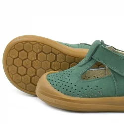 Rakerplus Shaun Hakiki Deri Yeşil Cırtlı Anatomik Bebek Sandalet