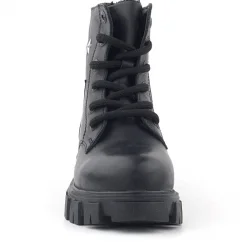 Rakerplus Siyah Bağcıklı Fermuarlı Metal Detaylı Kız Çocuk Bot