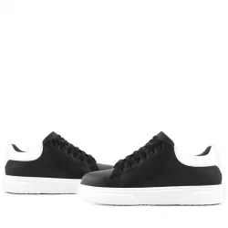 Rakerplus Siyah Cilt Bağcıklı Hafif Beyaz Tabanlı Çocuk Spor Ayakkabı