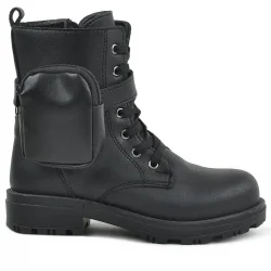 Rakerplus Siyah Fermuarlı Bağcıklı Cüzdanlı Kız Çocuk Bot