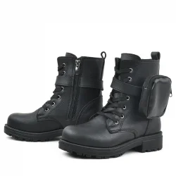 Rakerplus Siyah Fermuarlı Bağcıklı Cüzdanlı Kız Çocuk Bot