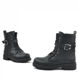 Rakerplus Siyah Fermuarlı Bağcıklı Cüzdanlı Kız Çocuk Bot