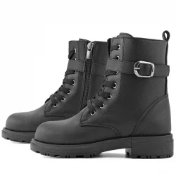 Rakerplus Siyah Fermuarlı Bağcıklı Kışlık Kız Çocuk Bot