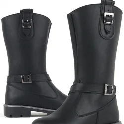 Rakerplus Siyah Fermuarlı Uzun Kız Çocuk Çizme