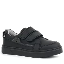 Rakerplus Siyah Hakiki Deri Cırtlı Erkek Çocuk Sneaker Ayakkabı