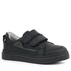 Rakerplus Siyah Hakiki Deri Cırtlı Erkek Çocuk Sneaker Ayakkabı