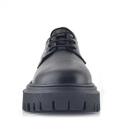 Rakerplus Siyah Kırışık Hakiki Deri Bağcıklı Metal Detaylı GünlükOxford Ayakkabı