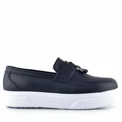 Rakerplus Siyah Mat Beyaz Taban Loafer Klasik Çocuk Ayakkabısı